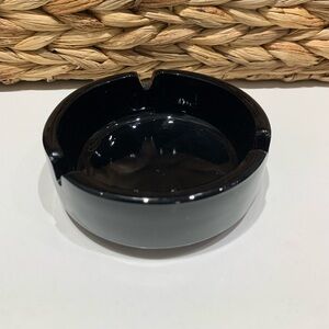 VTG Round Black Ashtray Ceramic Cigar Cigarette Home Decor Modern‎ Style